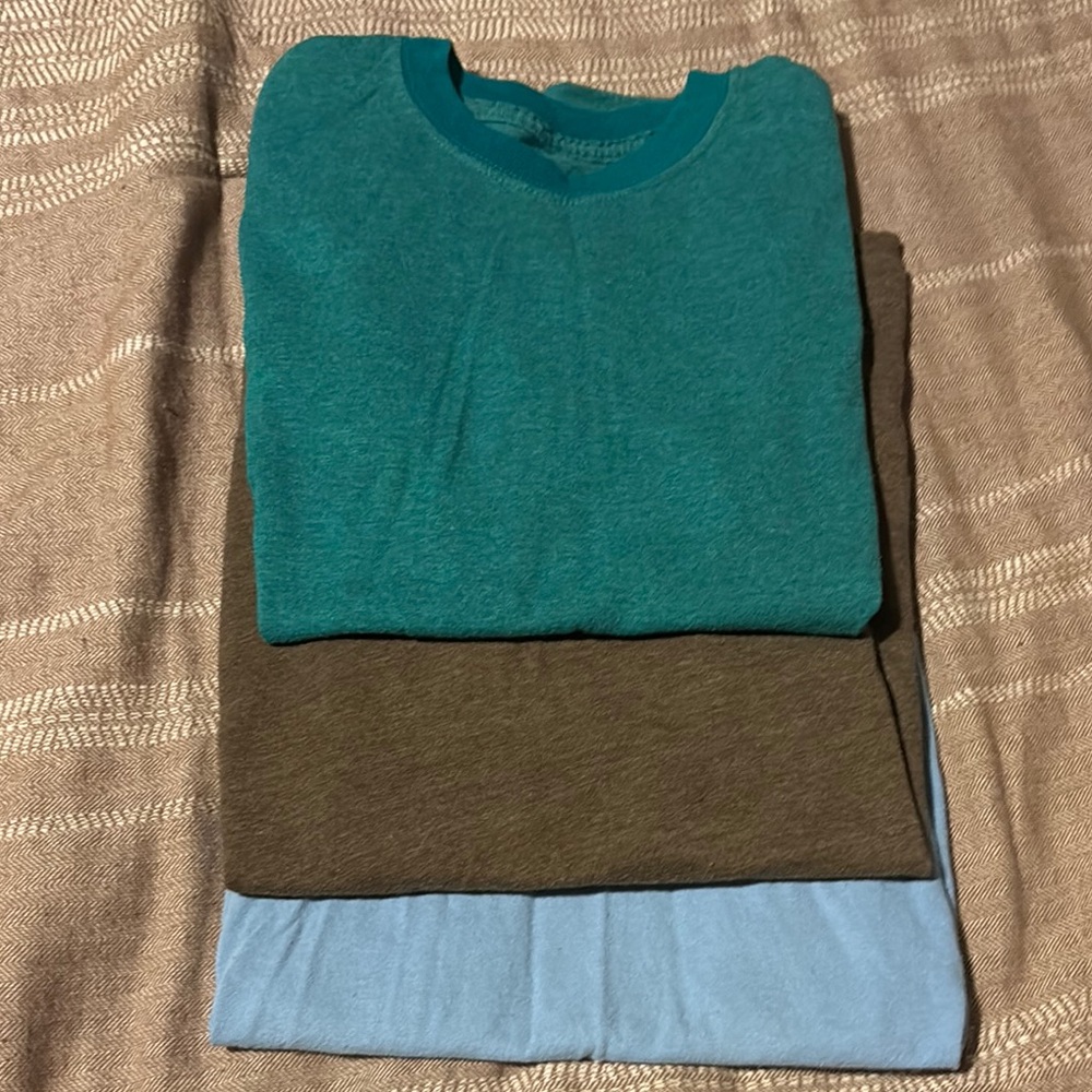 Casual Teal, Brown, and Blue Crewneck T-Shirts